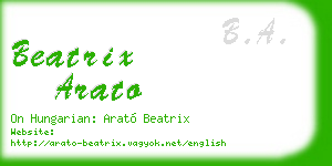 beatrix arato business card